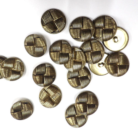 20 large metal dark gold shank buttons with knot design size 29mm clearance