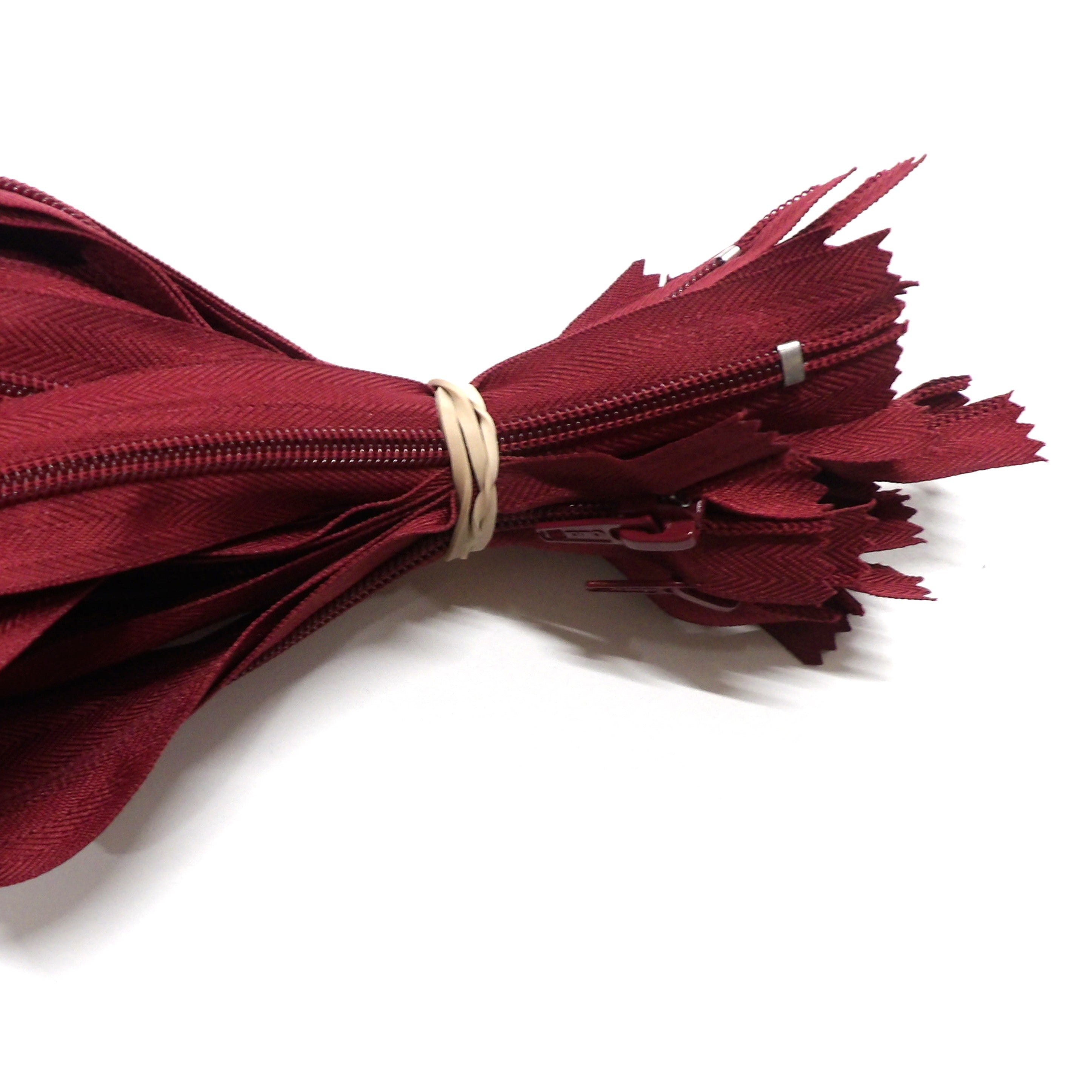 10 Maroon thick teeth closed end zips size 36cm / 14 inch clearance ...