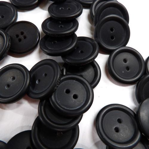50 black 2 hole buttons size 22mm clearance