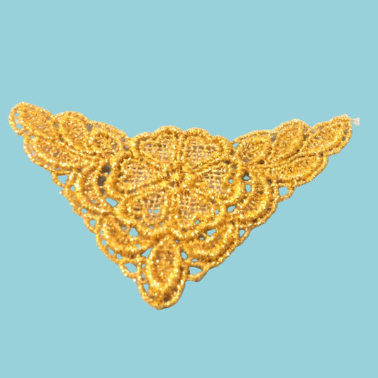 20 Lurex Gold guipure type motifs size 11cm x 8cm clearance