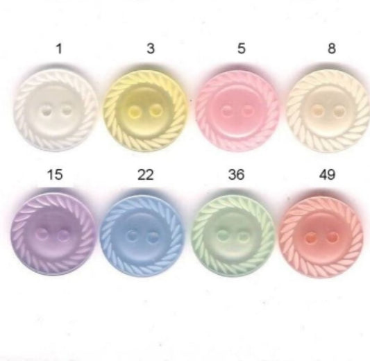 100 Mill Edge buttons size 18 line choice of colour