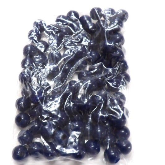 100 Navy plastic beads size 11mm hole 3mm clearance