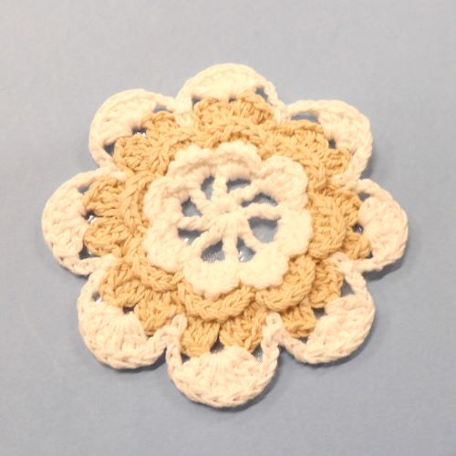 10 cotton type flower iron on motifs white/cream size 10cm clearance
