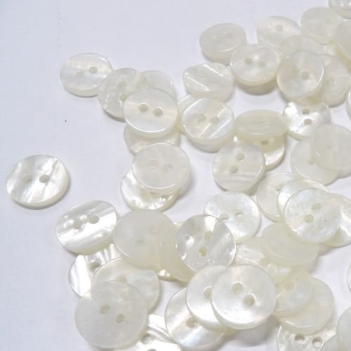 100 shiny ivory 2 hole buttons size 13mm clearance