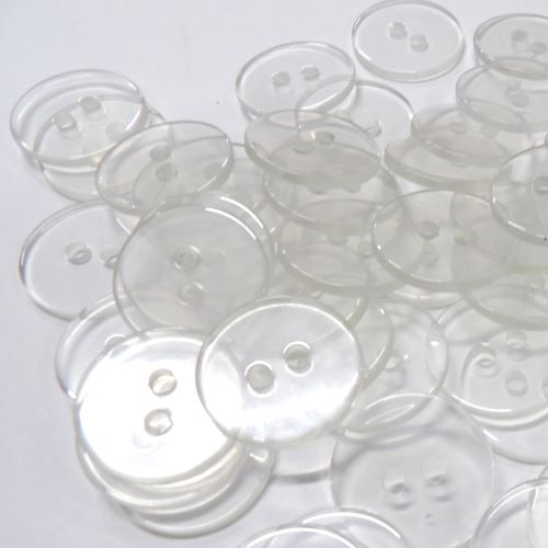 100 clear see through 2 hole buttons  size 20mm clearance