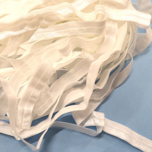 20 metres of white folding elastic 15mm one side satin clearance