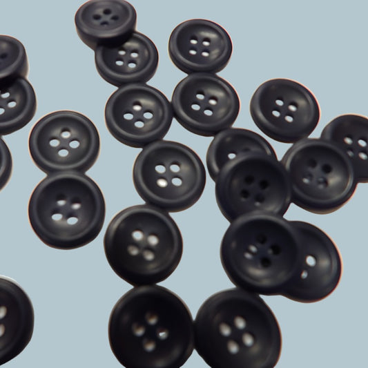 100 navy 4 hole buttons size 15mm clearance