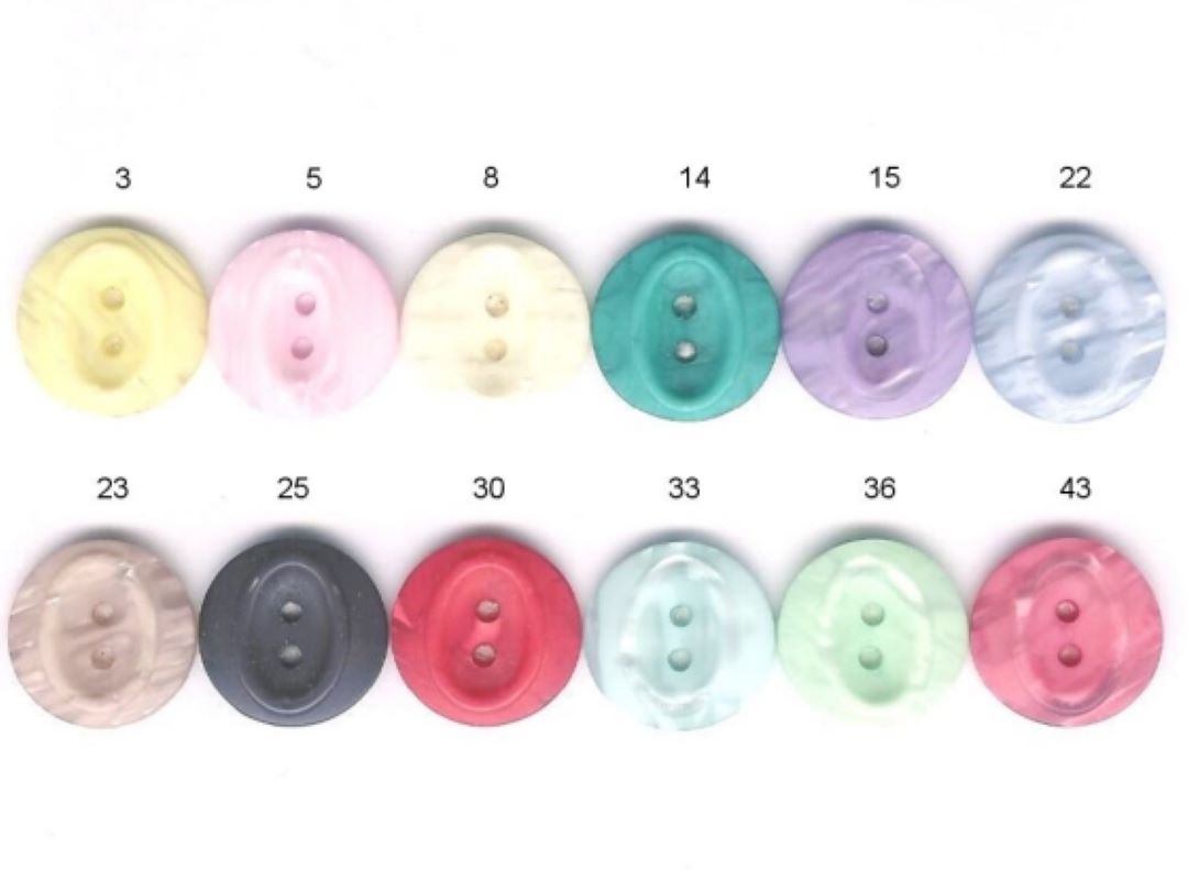 20 Oval Centre buttons size 36 line size 22mm choice of colour