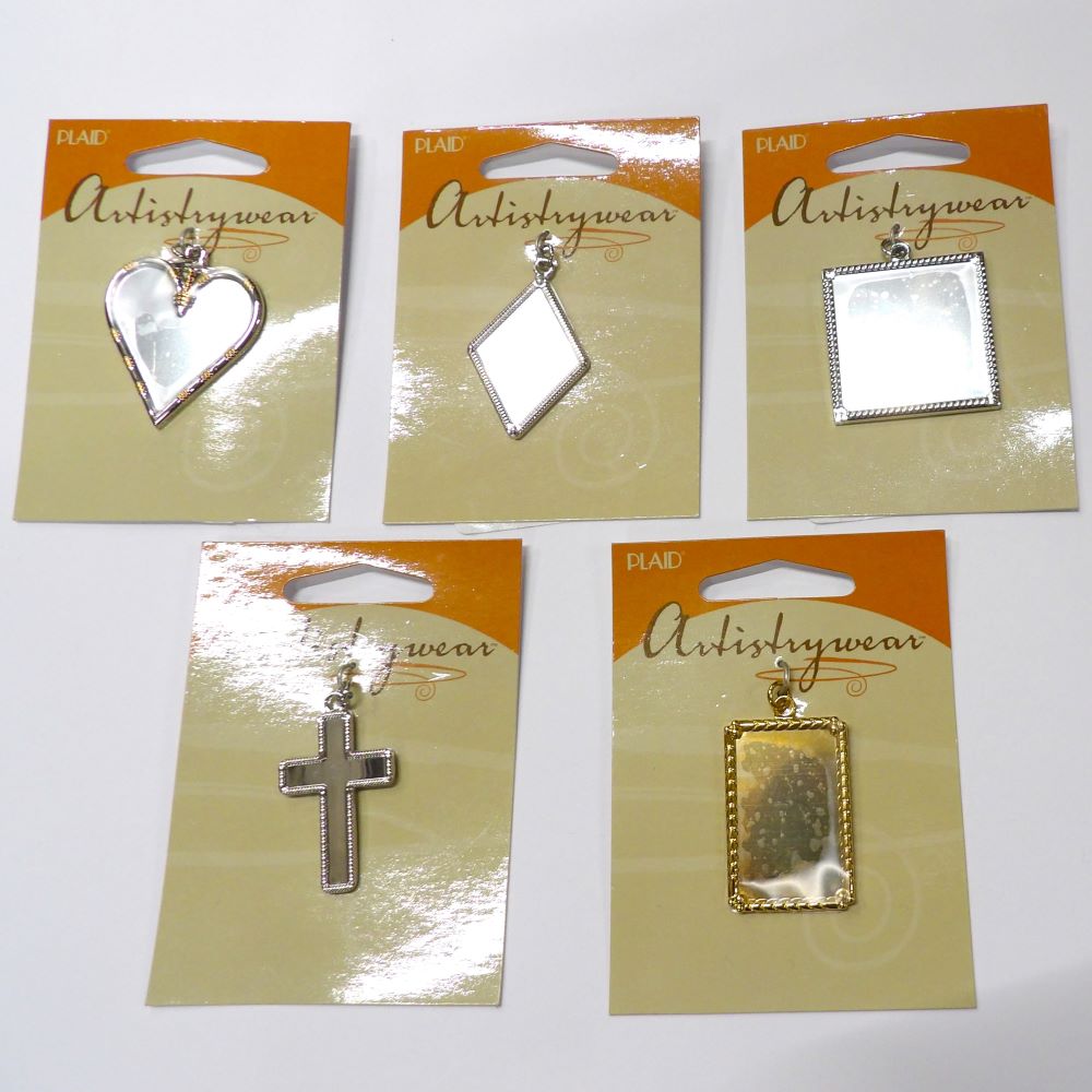 2 cards of metal pendant blanks to create your own design choice of shape Plaid Brand clearance