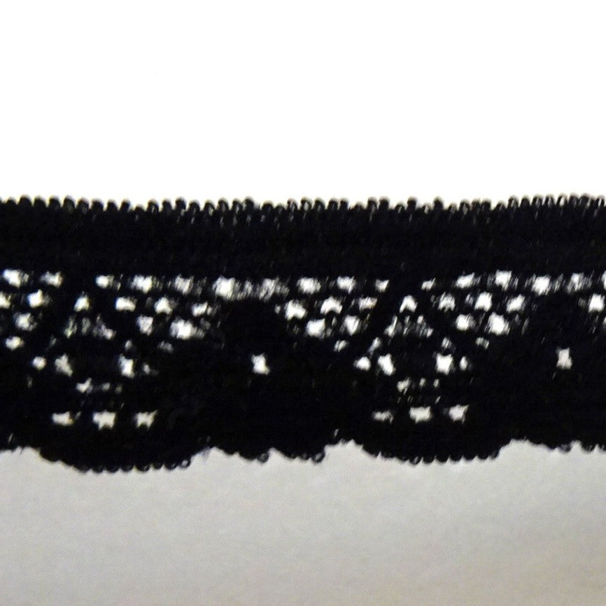 250 metre reel of black stretch lace 14mm wide clearance