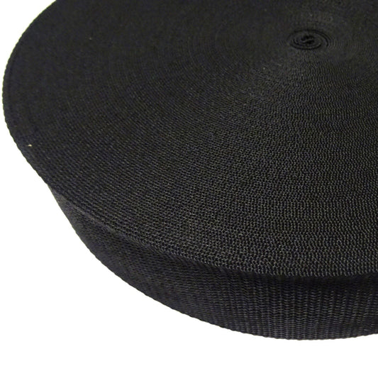 50 metres of BLACK polypropylene webbing 38mm wide