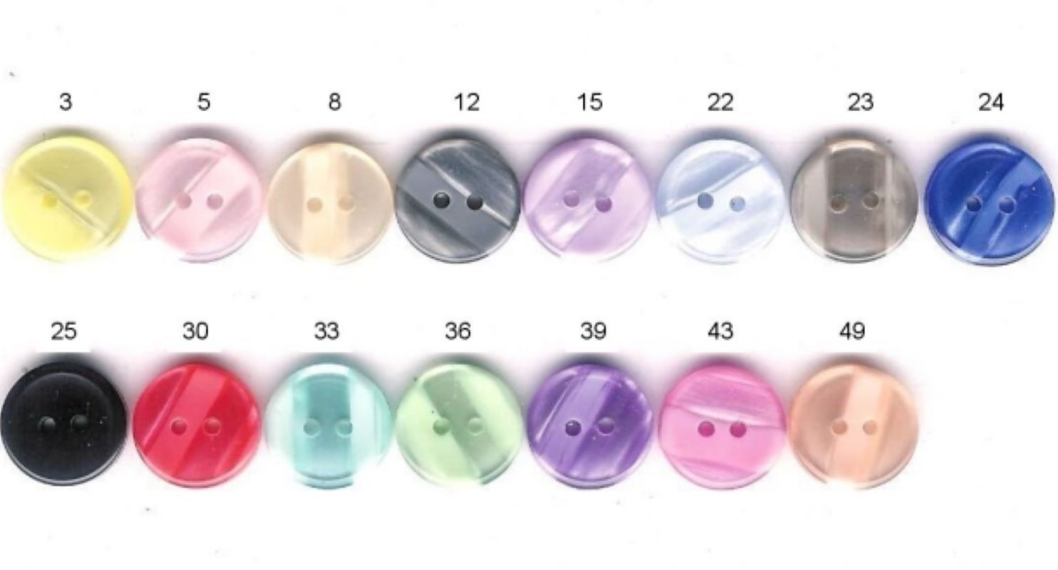 100 striped two hole buttons 28 line size 18mm choice of colour – Bits ...
