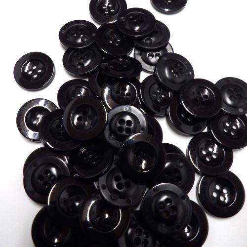 50 black 4 hole buttons size 20mm clearance