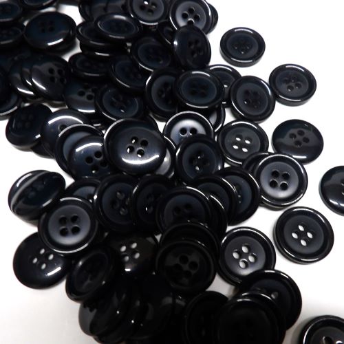 100 navy buttons 4 hole size 18mm clearance