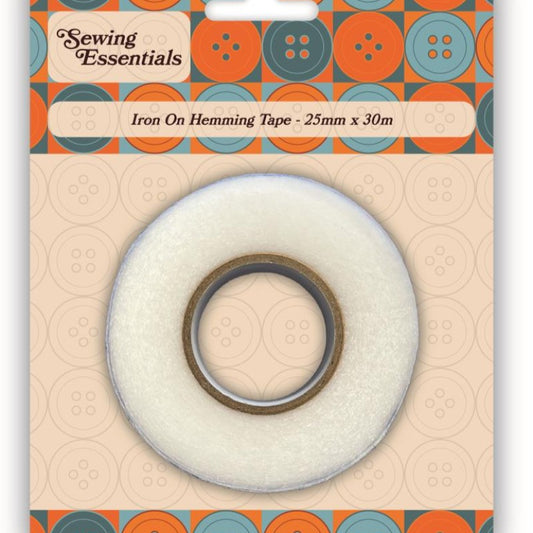 Card of 30 metre iron on hemming web tape 25mm wide Sewing Essentials Brand