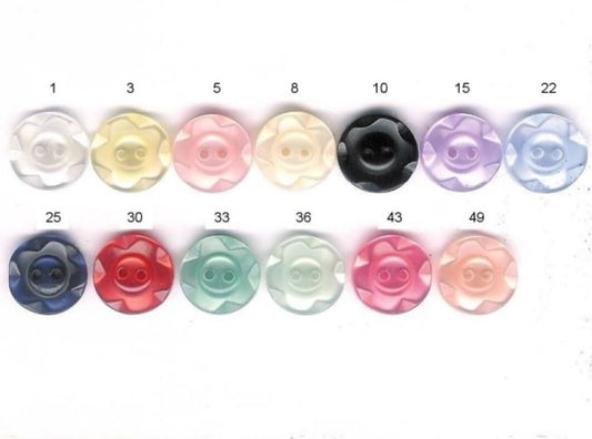 100 wheel buttons 26 line size 16mm choice of colour