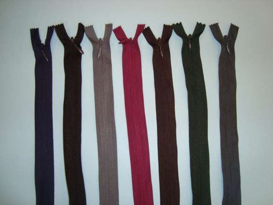 10 Invisible Concealed zips size 41cm / 16 inch choice of colour
