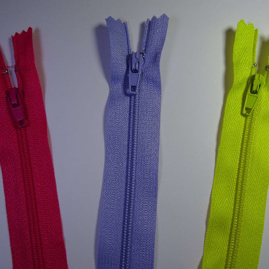 10 closed end zips 25cm 10 inch
