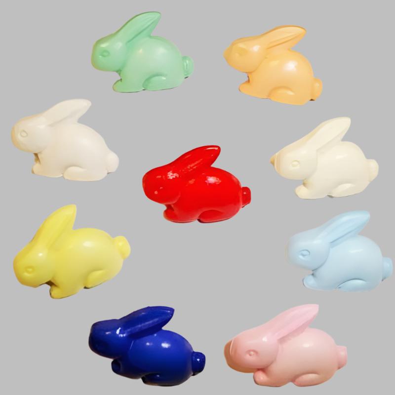 100 sitting rabbit buttons size 13mm X 18mm choice of colour