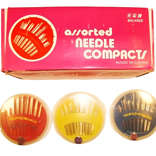 24 needle compacts large size assorted colours