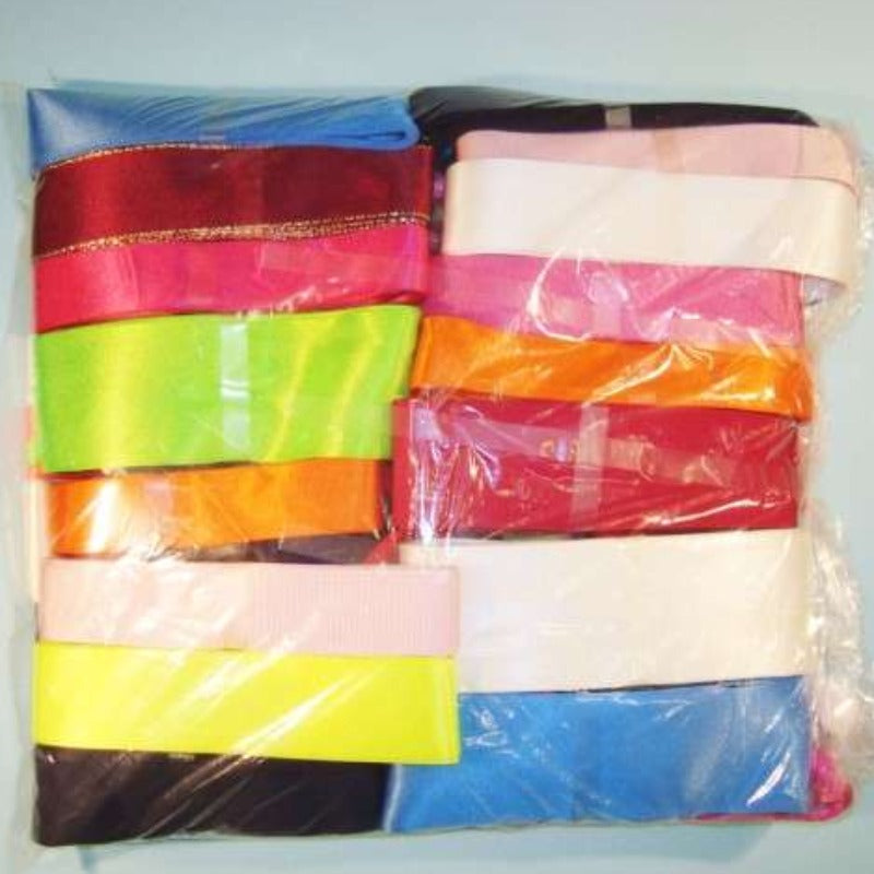 100 Wide assorted ribbon bundles with 3 metres on each