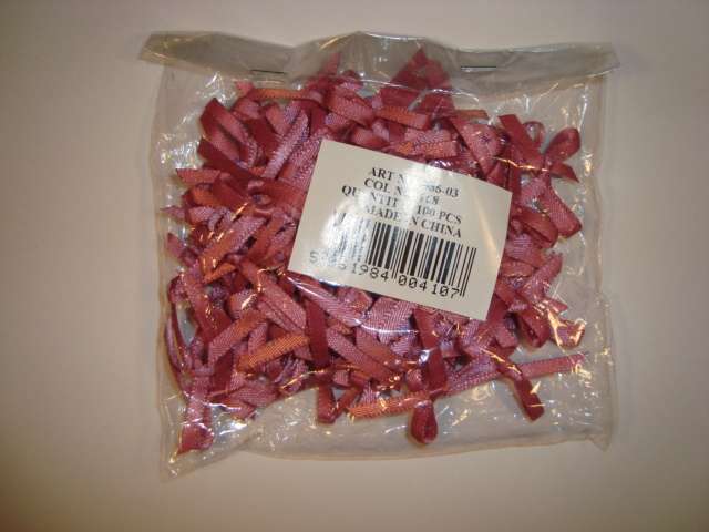 100 satin ribbon bows made with 3mm ribbon