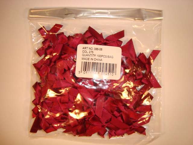 100 satin ribbon bows made with 7mm ribbon