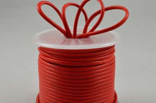 25 metre reel of coloured waxed cord size 2mm choice of colour