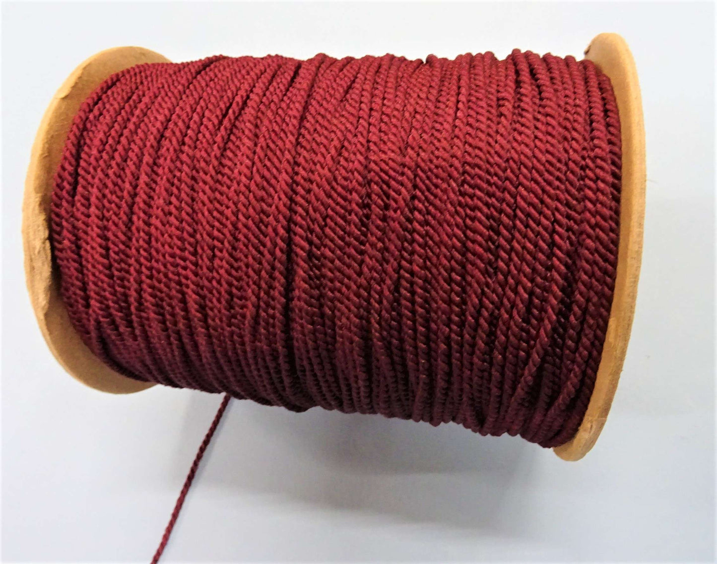 400 metres approximately reel of Wine satin twist cord 2mm wide clearance