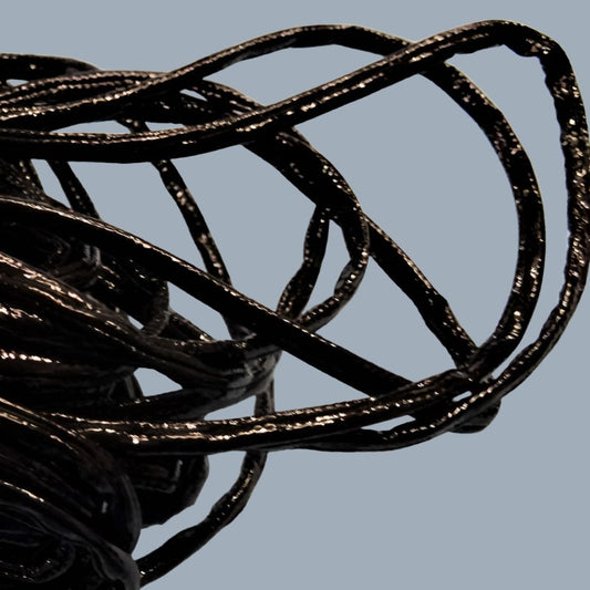 20 metres of shiny black leatherette type cord 3mm wide clearance loose in a bag