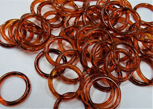 50 brown plastic rings size 32mm clearance