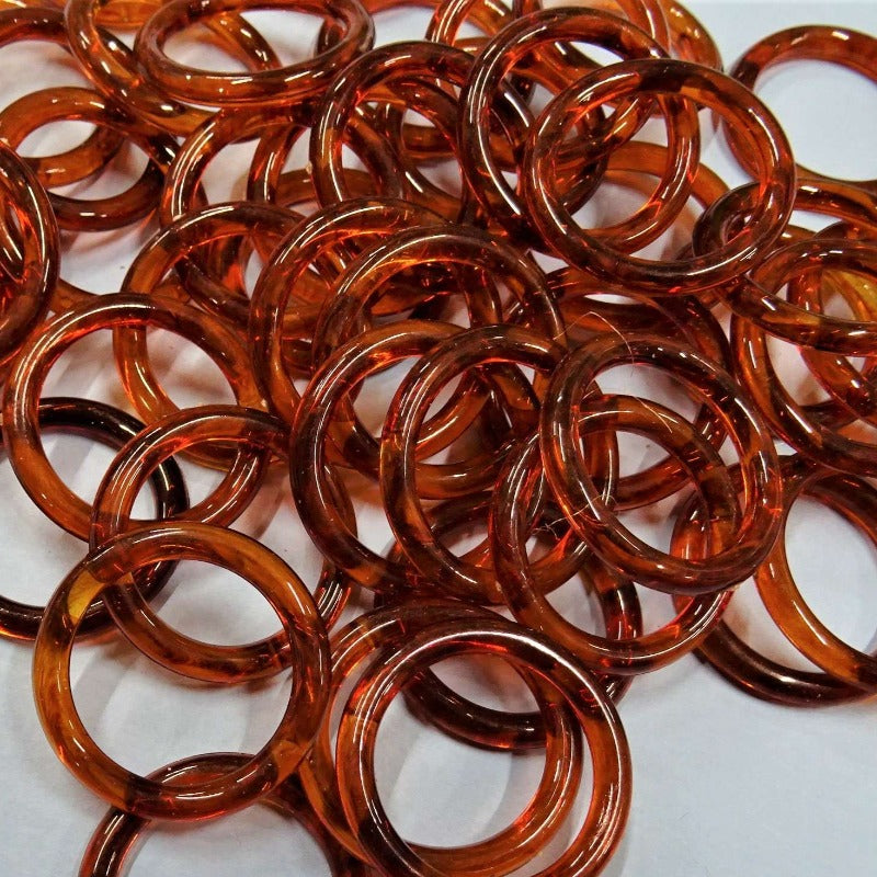 50 brown plastic rings size 32mm clearance