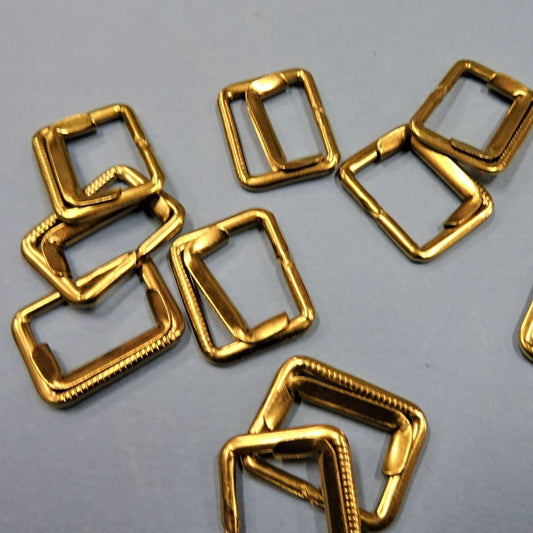 10 Gold colour small waistcoat metal buckles with slider 25 x 20mm