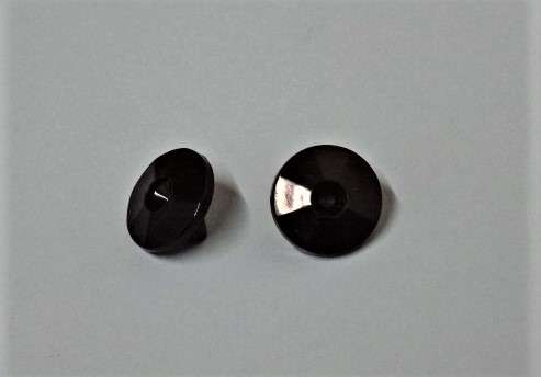 100 Black facetted shank buttons size 11mm clearance
