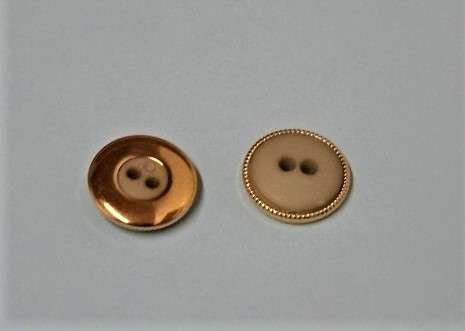 100 Dark Grey with Gold edge 2 hole buttons 15mm clearance