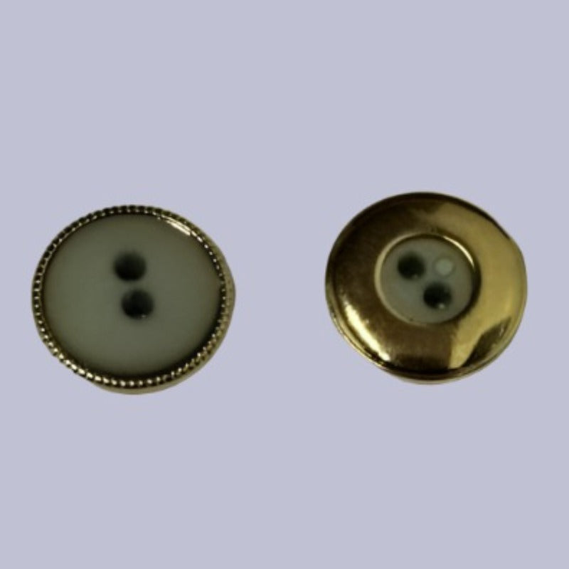 100 Sage Green 2 hole buttons with gold edge 14mm clearance