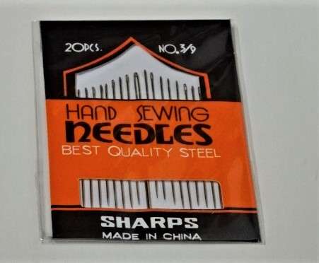 12 cards of sharps hand sewing needles red pack of 20 assorted sizes of needles 3/9