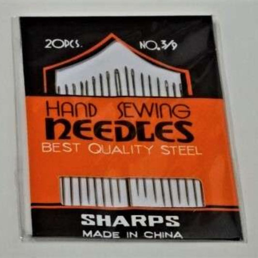 12 cards of sharps hand sewing needles red pack of 20 assorted sizes of needles 3/9