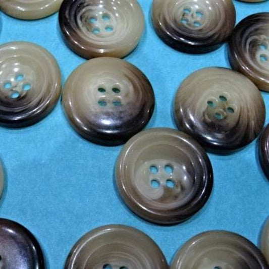10 EXTRA LARGE shiny aran type 30mm and 5mm thick 4 hole coat buttons clearance
