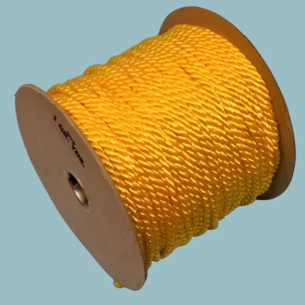 130 metre reel of bright yellow satin twist cord 5mm wide clearance