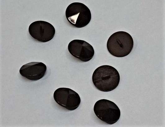 50 Black shank facetted buttons 19mm clearance