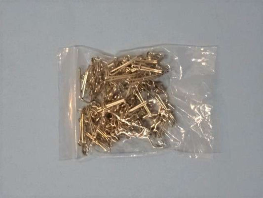 50 silver coloured metal curtain hooks