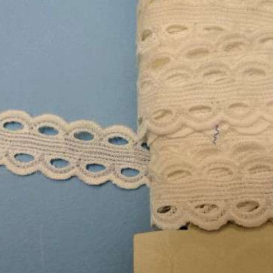 46 metres of white double sided like broderie anglaise 25mm wide clearance