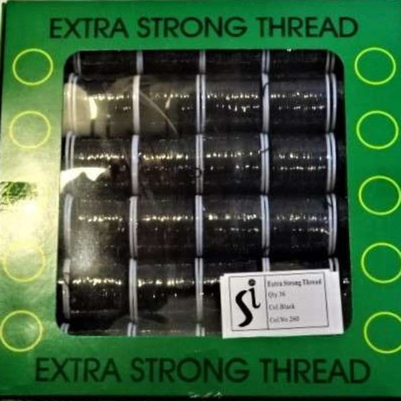 36 reels of strong thread black 50 metre reels