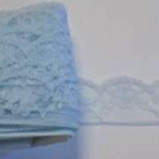 20 metre card of floral design light blue lace 28mm clearance