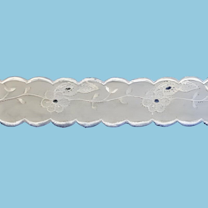 13 metres of white double sided flower design satin broderie anglaise 26mm wide clearance