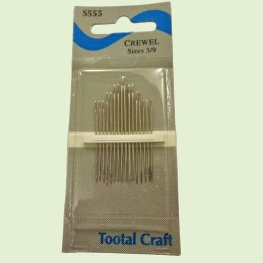 10 cards of 16 hand sewing needles Crewel Embroidery 3/9  Tootal Craft Brand clearance