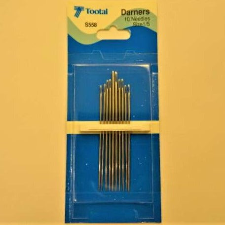 10 cards of 10 hand sewing needles Darners 1/5  Tootal Craft Brand clearance