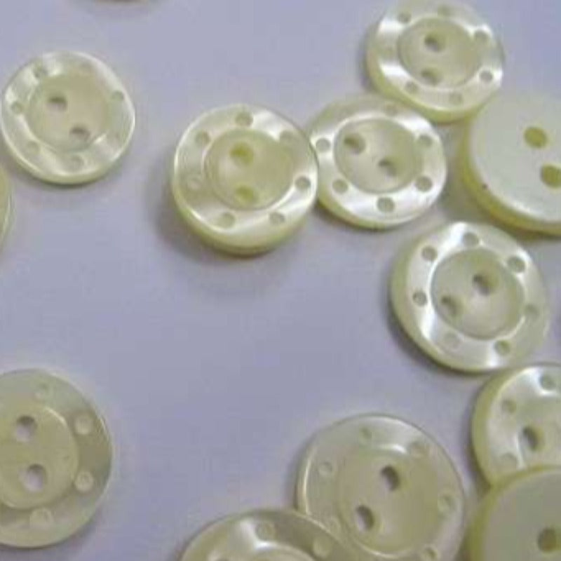 100 ivory shiny edge buttons dent pattern size 14mm clearance