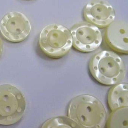 100 ivory shiny edge buttons dent pattern size 14mm clearance